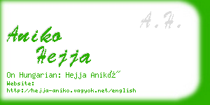 aniko hejja business card